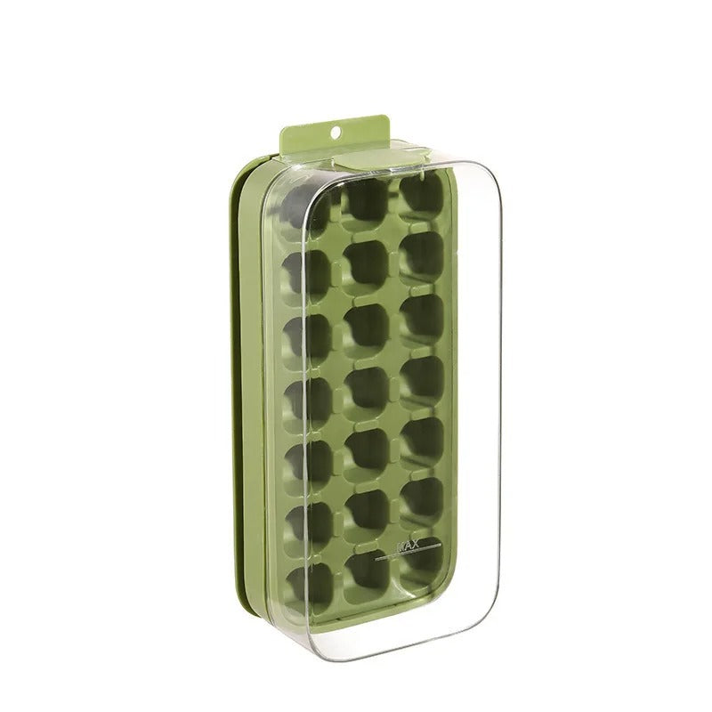Household Water-filled Silicone Ice Box with Lid Homemade Ice Cube Mold 21 Compartments