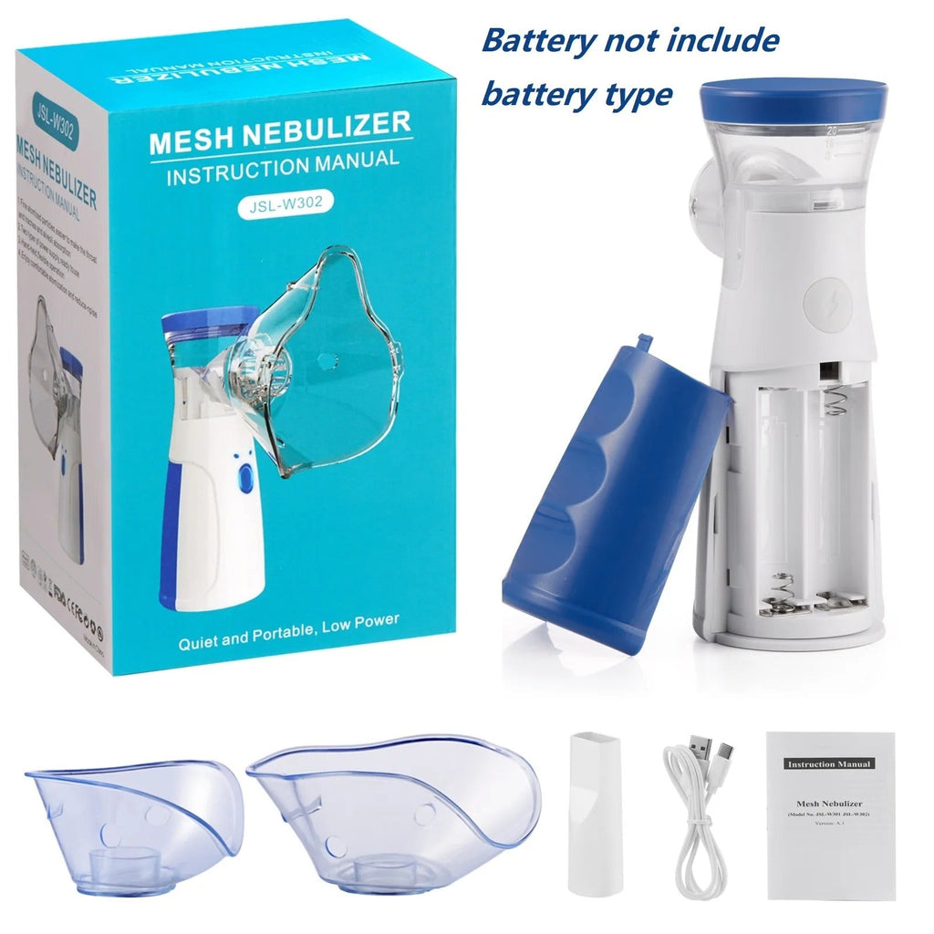 Portable Mesh Nebulizer | Handheld Nebulizer Machine for Adults & Kids (Battery/USB, Quiet Mist)