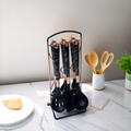 Premium Black/White Silicone Kitchen Utensil Set - 7 Pieces