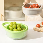 Plastic Drain Basket Colander with Handle – Fruit & Vegetable Strainer