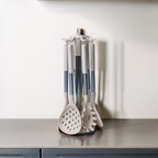Elegant Beige Silicone Kitchen Utensil Set - 7 Pieces