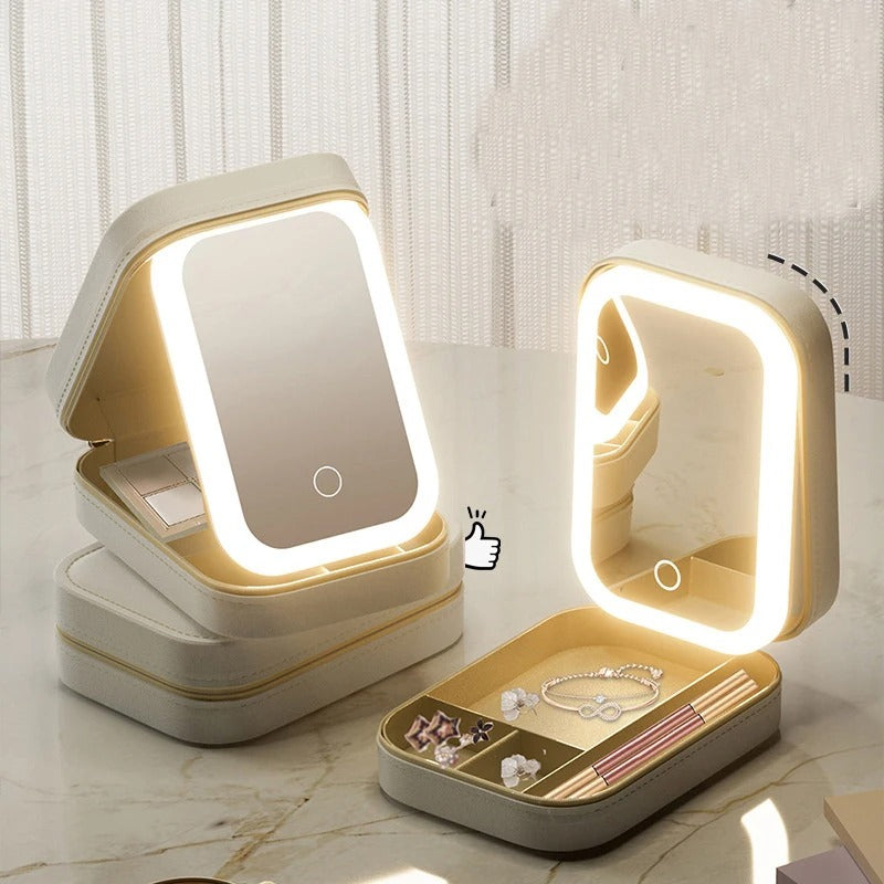 Mini Makeup Bag with Lighted Mirror