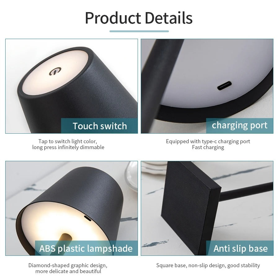 Adjustable Lamp Touch Light – Modern Rechargeable Table Lamp