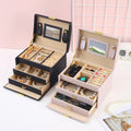 Mirror Leather Jewelry Organizer 2 Layer