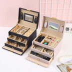 Mirror Leather Jewelry Organizer 2 Layer