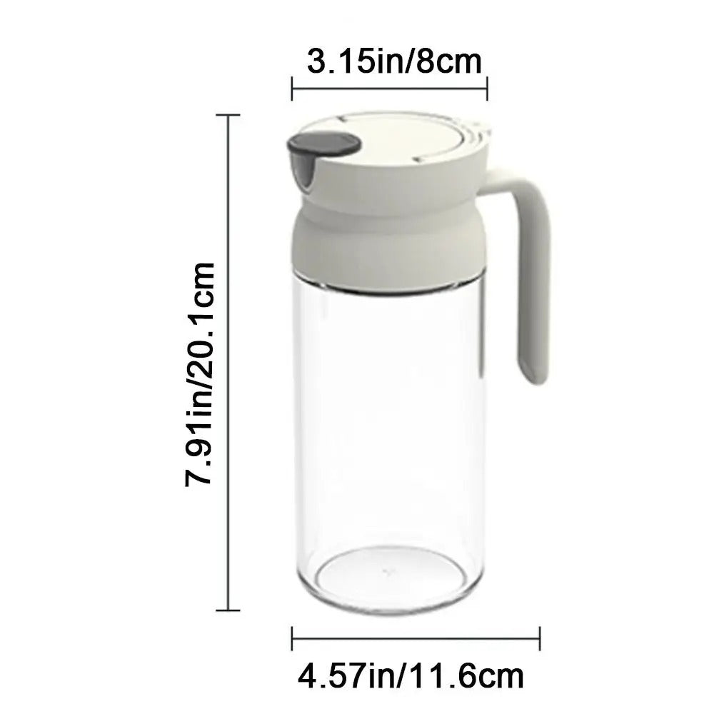 Glass Oil Dispenser Bottle with Handle & Flip Lid 500ml