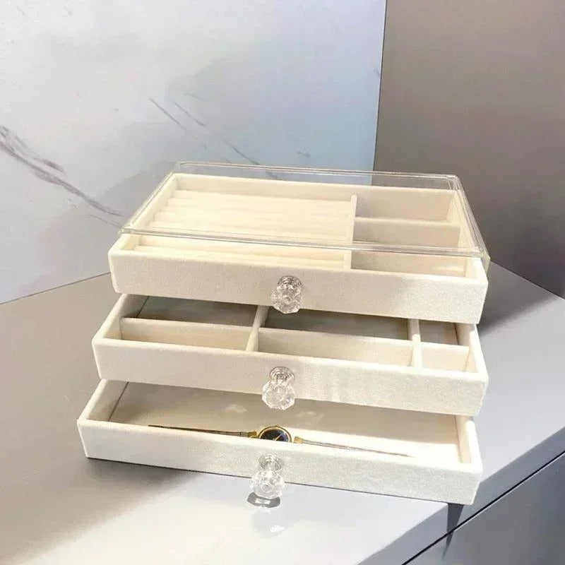 Acrylic Velvet Jewellery Box