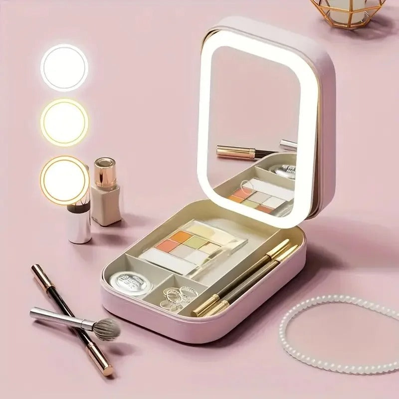 Mini Makeup Bag with Lighted Mirror