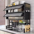 2 Layer Over the Sink Rack | Dustproof Kitchen Dish Drying & Storage Cabinet
