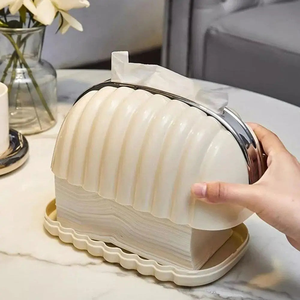 EleganceShell Ribbed Tissue Box Cover