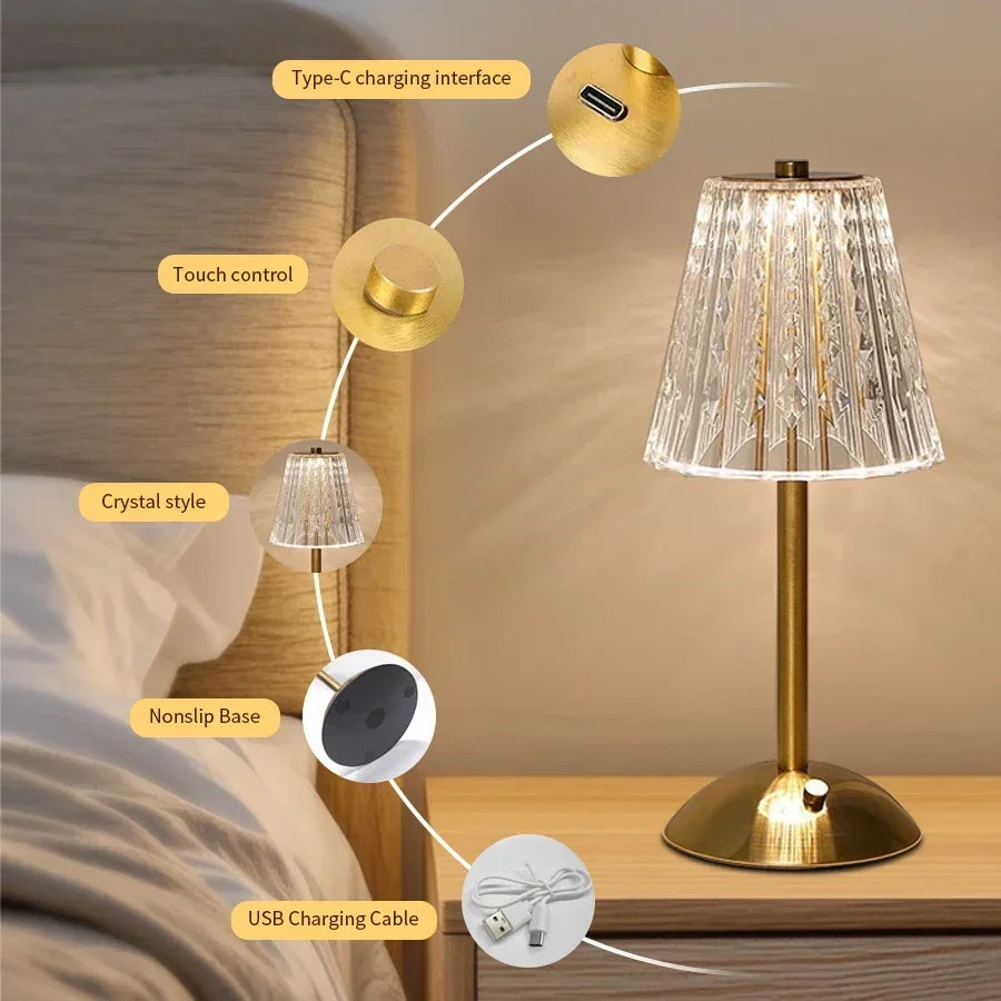 Crystal Shade Lamp