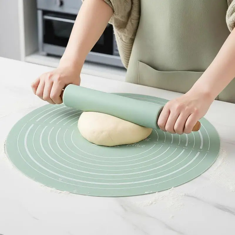BakeEase Silicone Pastry Mat & Rolling Pin Set
