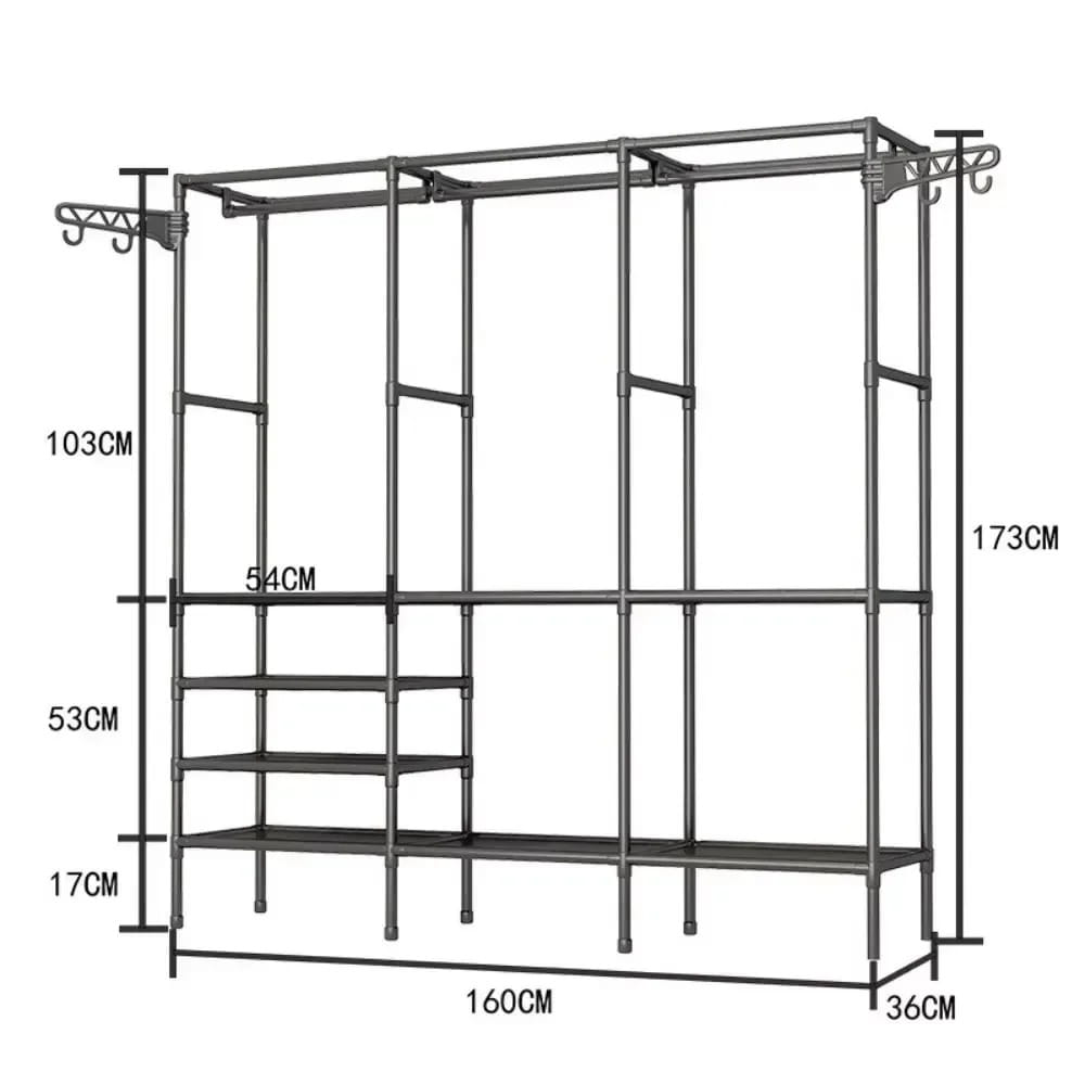 Multifunctional Freestanding Coat Rack & Garment Organizer with Shelves