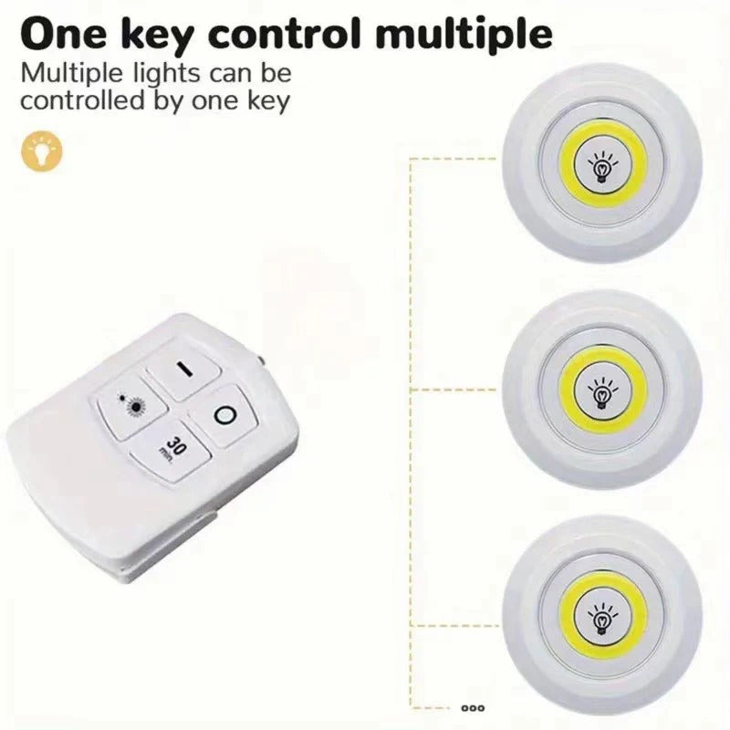 Wireless Tap LED Light with Remote Control |cell Operated Stick On Light