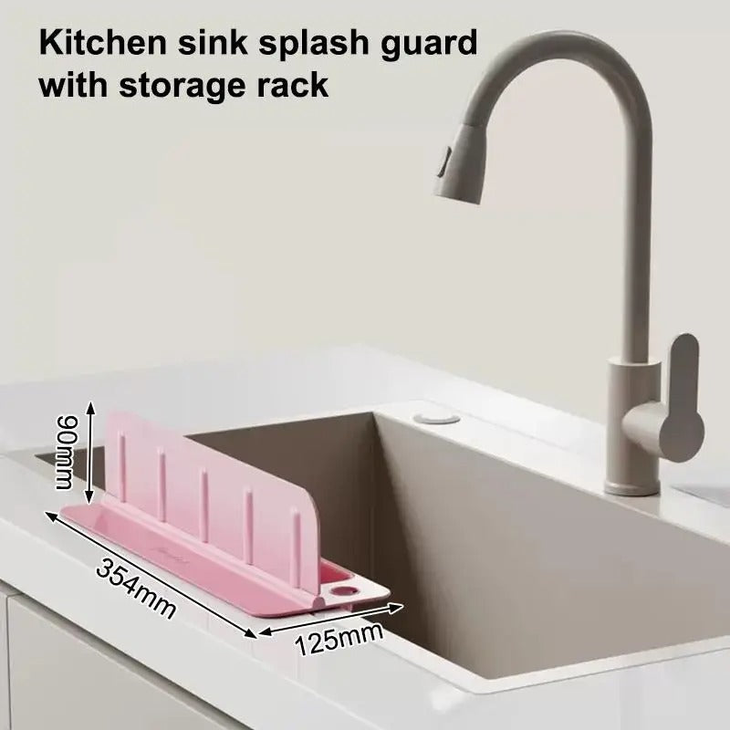 Sink Splash Guard with Soap Holder