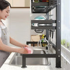 Over the Sink Cabinet 2 Layer Rack | Adjustable Kitchen Dish Drying & Storage Organizer