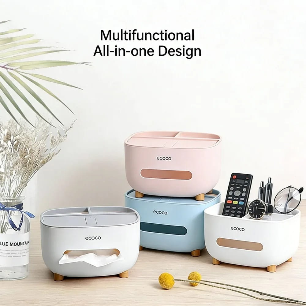 Ecoco Multifunctional Tissue Box & Desktop Organizer