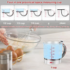 Acrylic 4-in-1 Measuring Cup – Adjustable Kitchen Measuring Cup 250ml