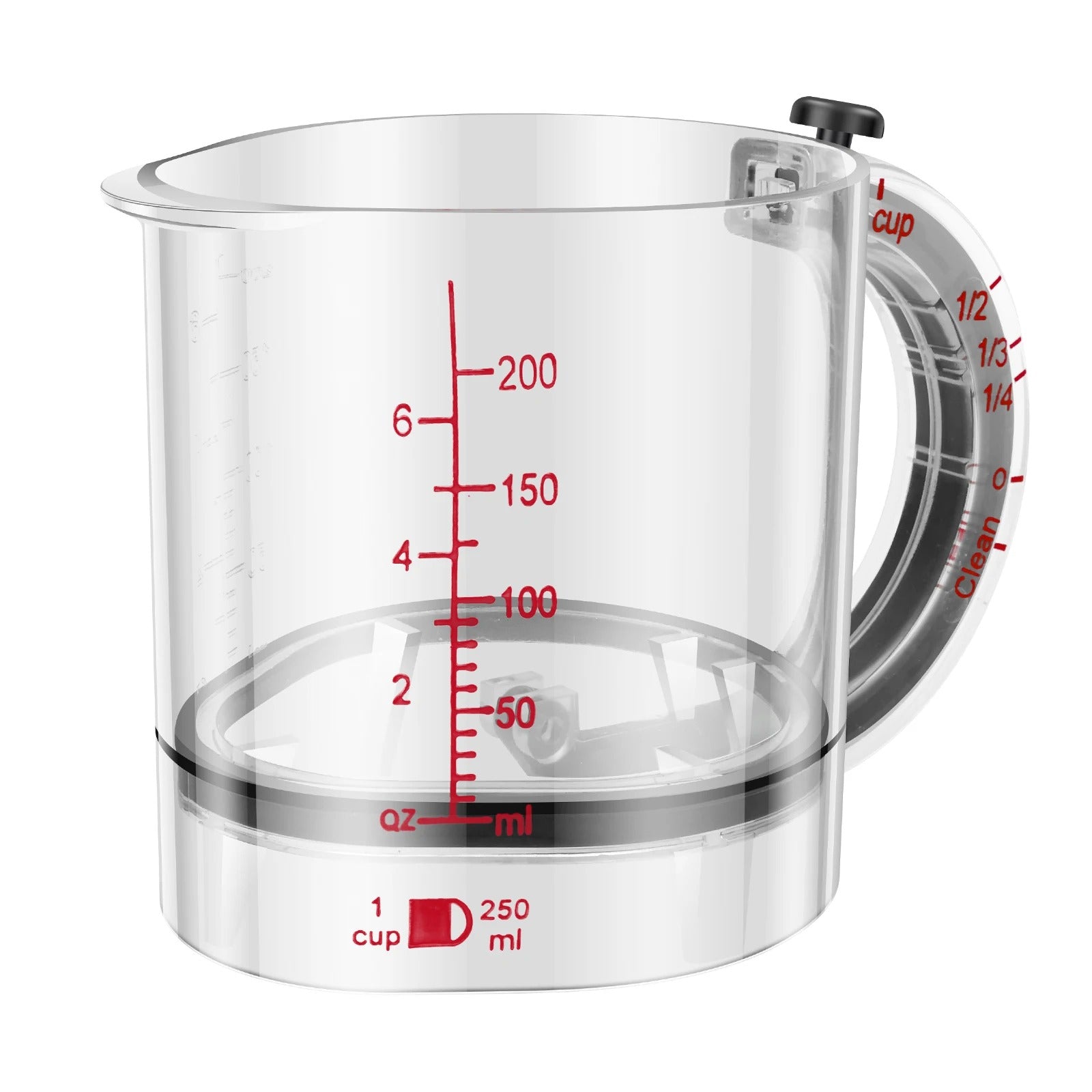 Acrylic 4-in-1 Measuring Cup – Adjustable Kitchen Measuring Cup 250ml