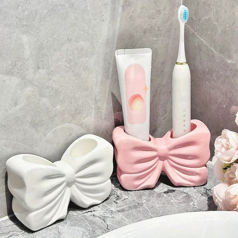 Bow brush holder