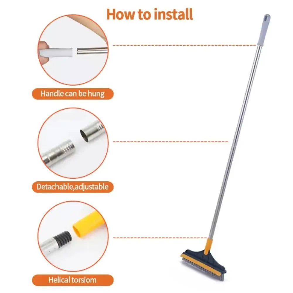 CleanEdge 2-in-1 Triangular Floor Scrub Brush