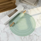 BakeEase Silicone Pastry Mat & Rolling Pin Set