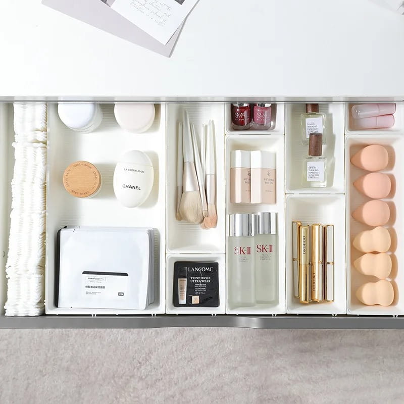 11 Pcs Large Makeup Drawer Organizer Tray Set