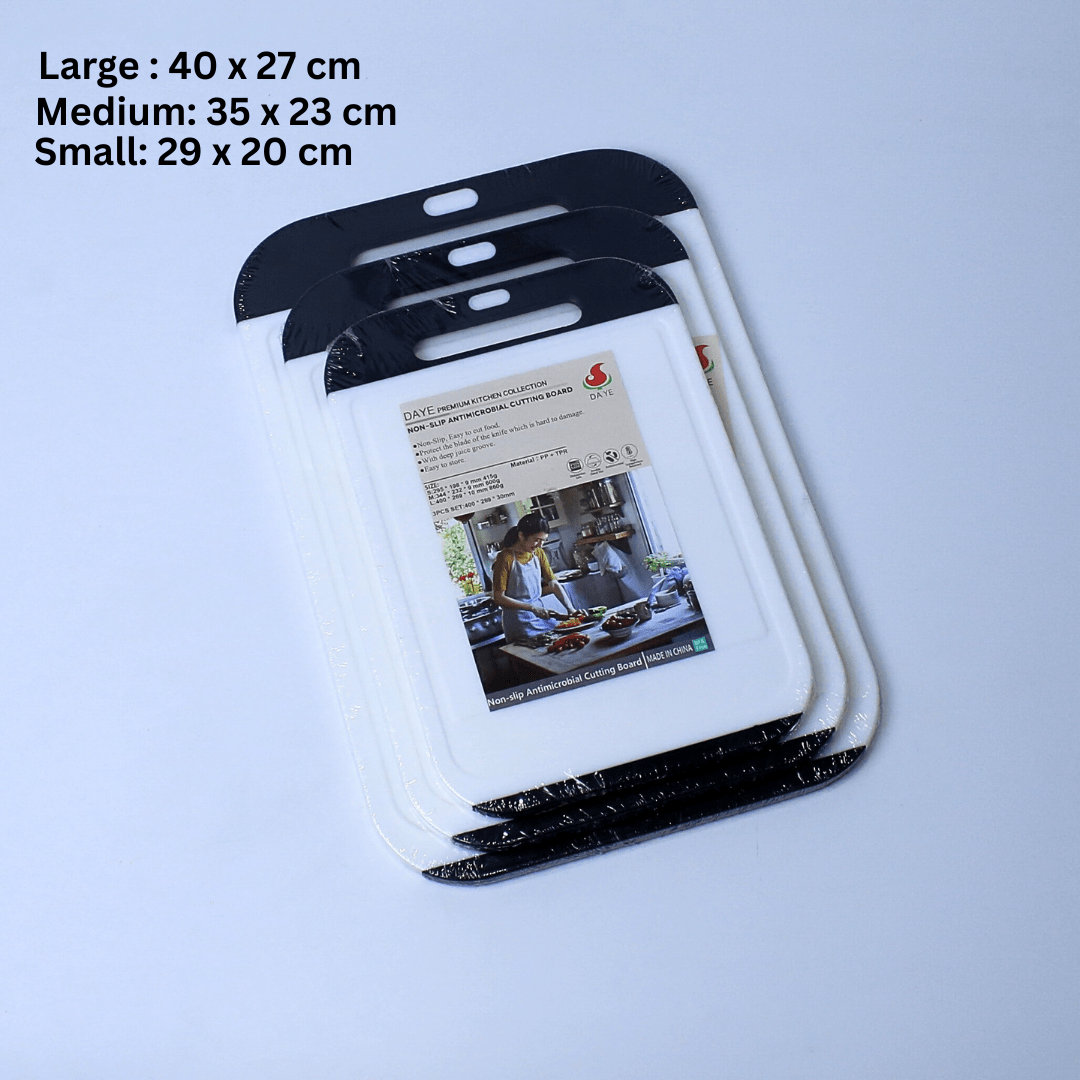 Antimicrobial Cutting Board Set – Non-Slip (3 Sizes)