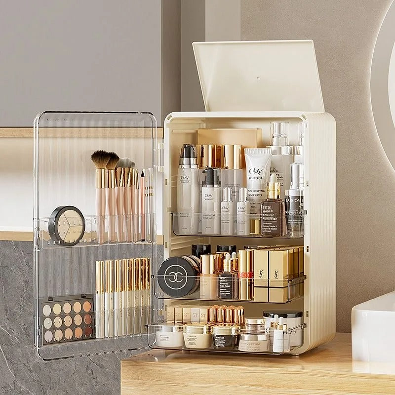Luxury Transparent Makeup Organizer Box with  Storage Compartments
