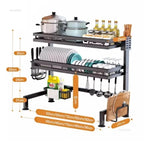 Over the Sink Cabinet 2 Layer Rack | Adjustable Kitchen Dish Drying & Storage Organizer