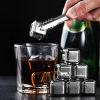 8PCS Stainless Steel Ice Cubes Set with Tong
