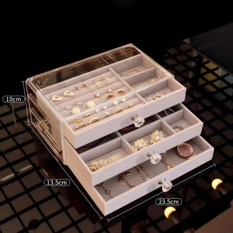 Acrylic Velvet Jewellery Box