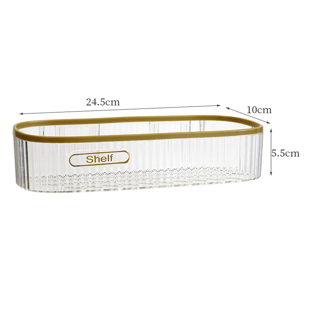Wall Mounted Acrylic Bathroom Shelf – No-Drill Shower & Storage Organizer