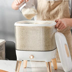 10Kg Rice Storage Container with Lid – Airtight Grain & Flour Organizer for Kitchen Pantry