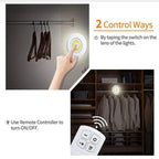 Wireless Tap LED Light with Remote Control |cell Operated Stick On Light