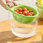 Plastic Drain Basket Colander with Handle – Fruit & Vegetable Strainer