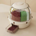 Premium 360° Rotating Grain Dispenser | Airtight Multi-Section Storage Container