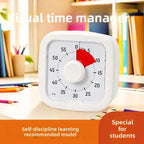 Visual Timer 60-Minute Countdown with Alarm | Study Timer for Kids, Classroom & Home (Silent Mode)