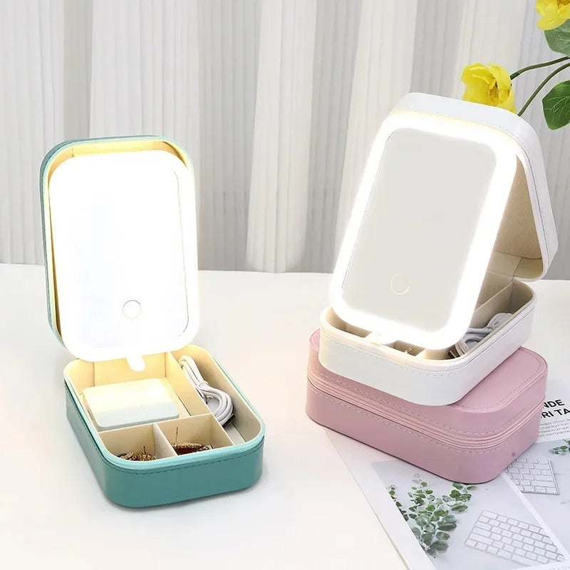 Mini Makeup Bag with Lighted Mirror