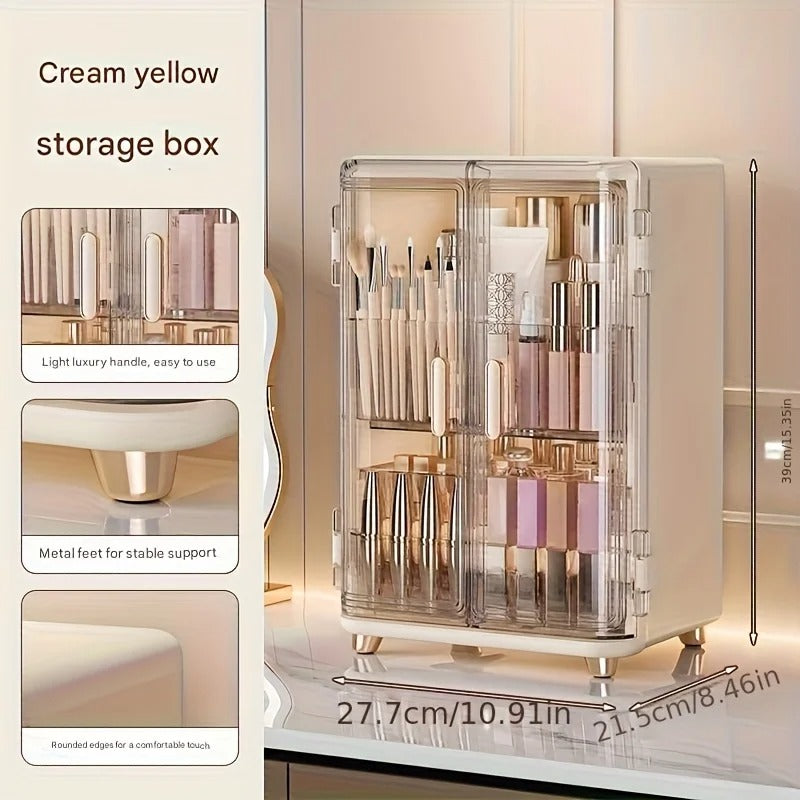 Luxury Transparent Makeup Organizer Box with  Storage Compartments