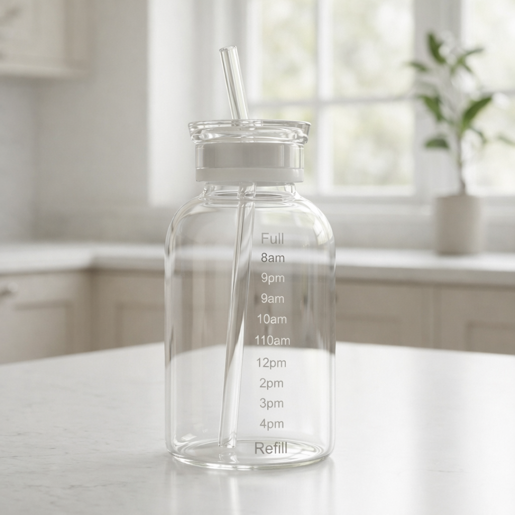 500ml Time Marker Water Bottle with Straw – Daily Hydration Reminder Bottle
