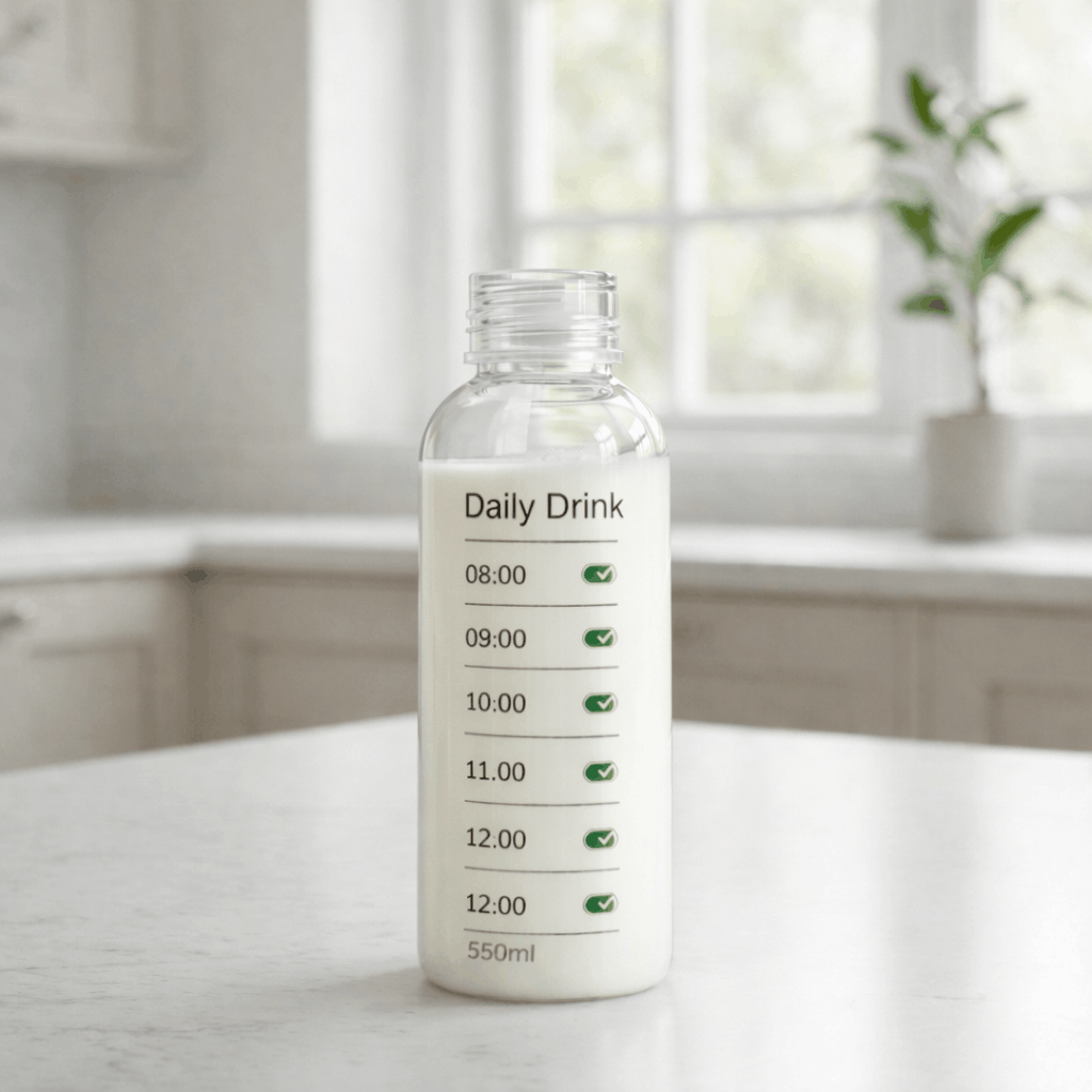 550ml Daily Drink Water Bottle | Hydration Tracker Bottle