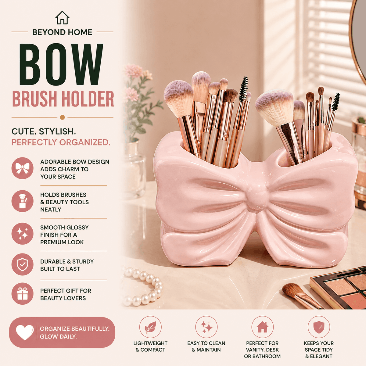 Bow brush holder