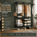 Multifunctional Freestanding Coat Rack & Garment Organizer with Shelves