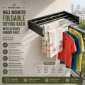 Wall Mounted Foldable Drying Rack with Clothes Hanger Rails