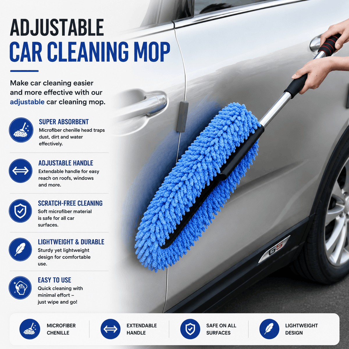 Adjustable Car Cleaning Mop