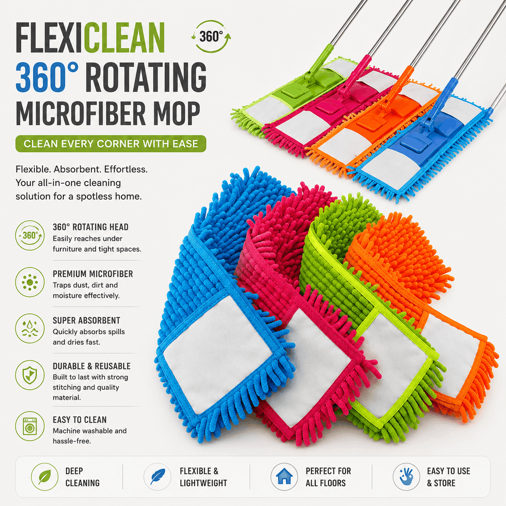 FlexiClean 360° Rotating Microfiber Mop