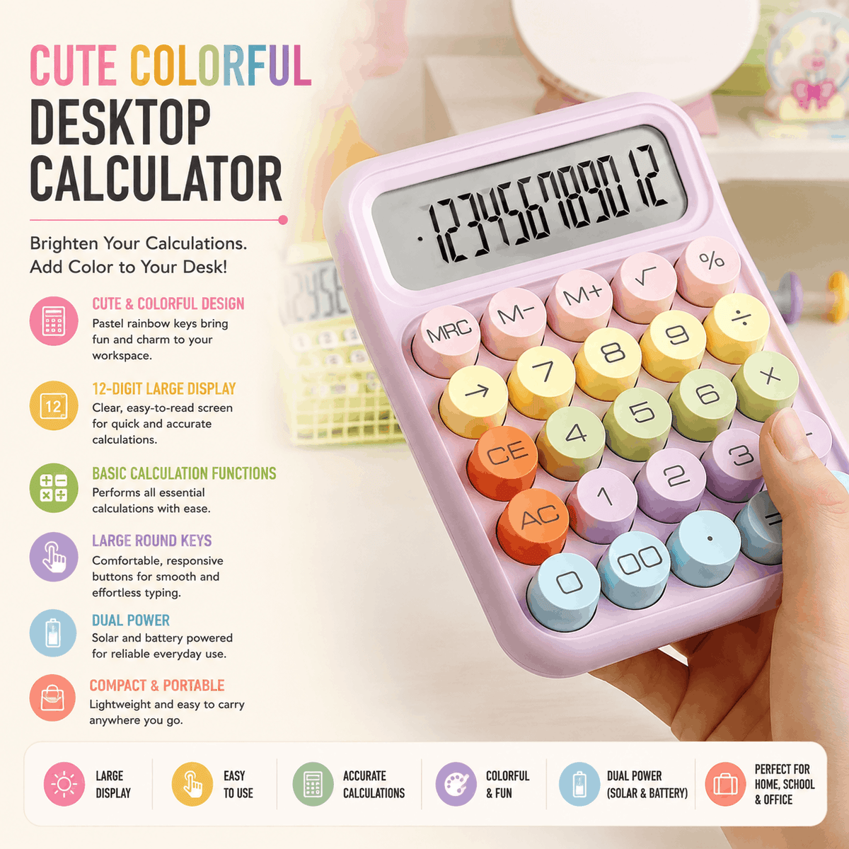 Cute Colorful Desktop Calculator