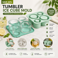 Silicone Ice Cube Tray with Lid – Large Ice Grid Mold for Drinks (4-Cavity)