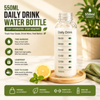 550ml Daily Drink Water Bottle | Hydration Tracker Bottle